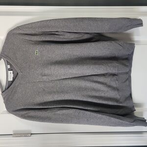 Lacoste Gray V-neck Sweater